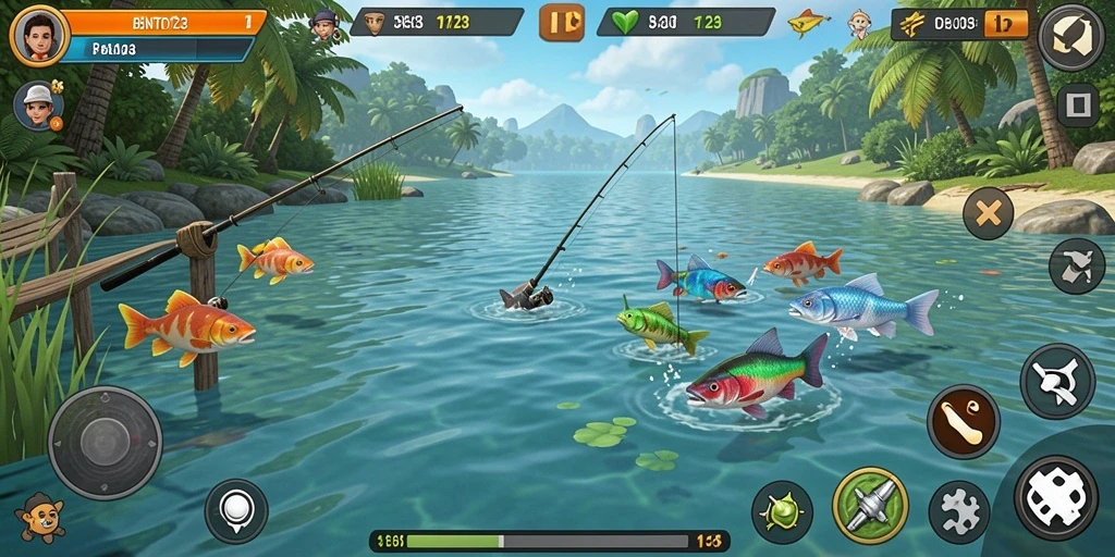 Gameplay seru BENTO123 dengan aksi memancing yang mendebarkan.