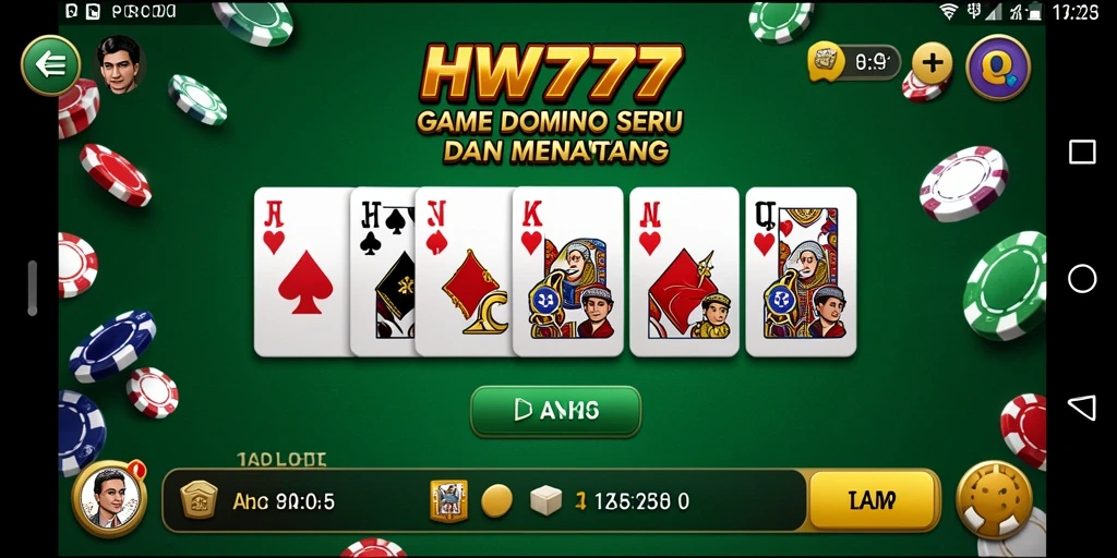 Tangkapan layar dari gameplay seru game Domino HW777.