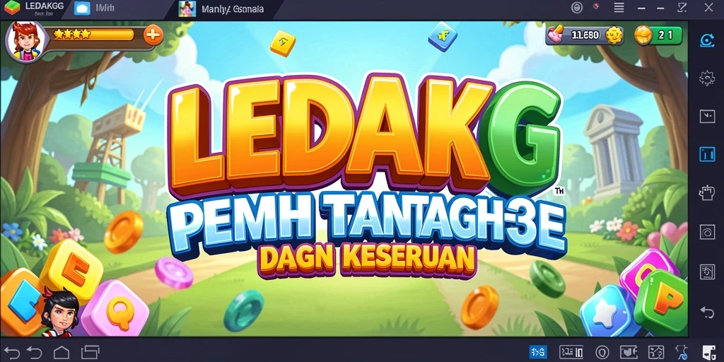 Gameplay seru LEDAKGG dengan grafis menarik dan tantangan match-3.