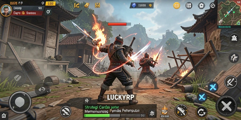 Tampilan strategi pertempuran yang mendebarkan di LUCKYRP.
