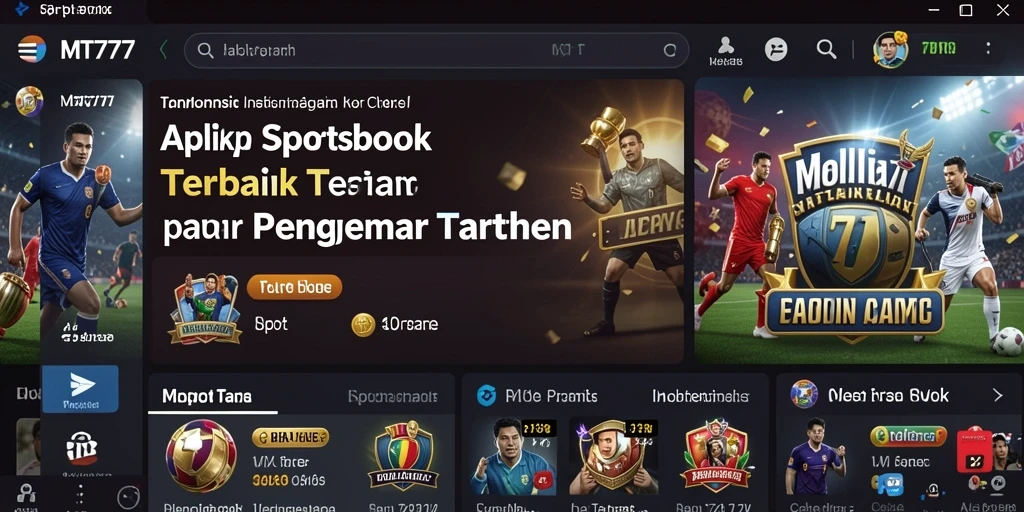 Screenshot utama MT777 menampilkan antarmuka taruhan olahraga yang menarik.