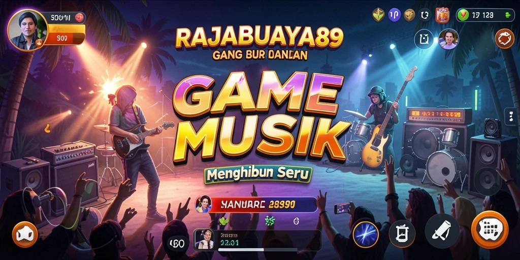 Screenshot gameplay RAJABUAYA89 menampilkan aksi bermain musik yang seru.