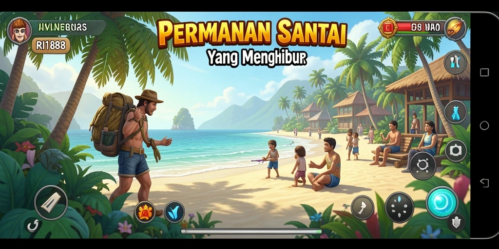 Screenshot utama RI188 menunjukkan gameplay yang penuh warna.