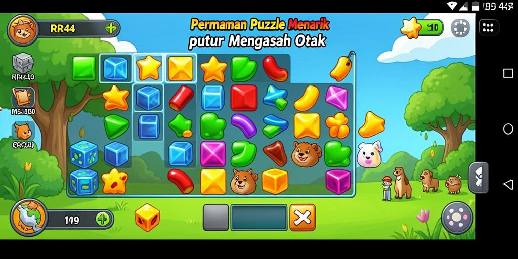 Screenshot gameplay RR44 menampilkan tantangan puzzle yang menarik.