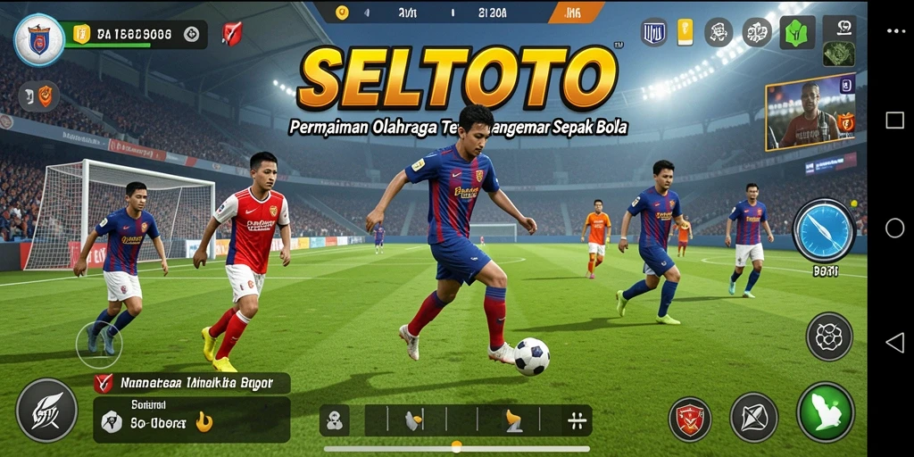 Tampilan gameplay SELTOTO yang menarik dengan aksi sepak bola menegangkan.