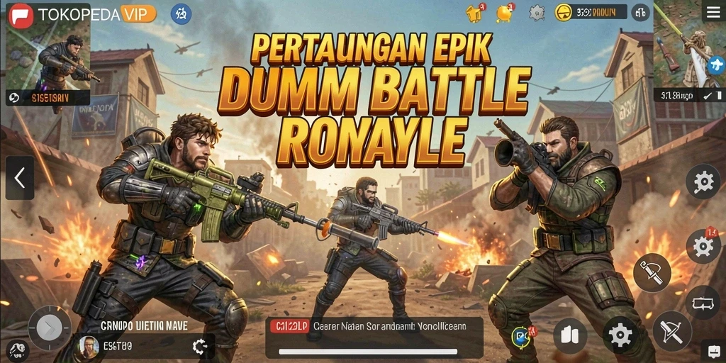 Tangkapan layar gameplay TOKOPEDIAVIP dalam aksi Battle Royale yang mendebarkan.